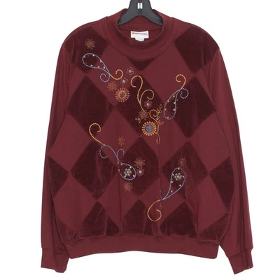 Sudadera Vintage Bordada Pana Argyle Cottage Años 90 Dark Academia Grande Foto 1 de 4