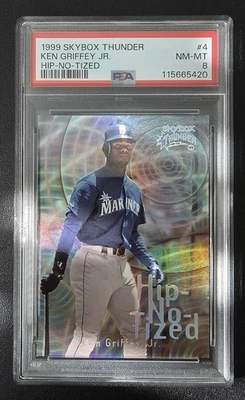 1999 Skybox Thunder #4 Ken Griffey Jr  Hip-No-Tized PSA 8 Low Pop - Image 1 of 2