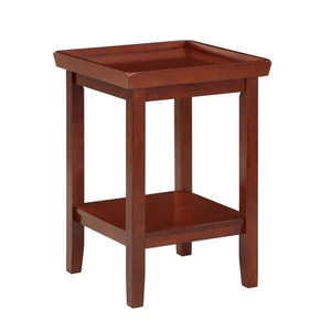Convenience Concepts Ledgewood End Table with Shelf in Mahogany Wood Finish - Picture 1 of 5