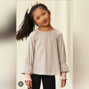 Matilda Jane Just Imagine Charlea Girls Top Smocked Cuffs Size 10 - Picture 1 of 5