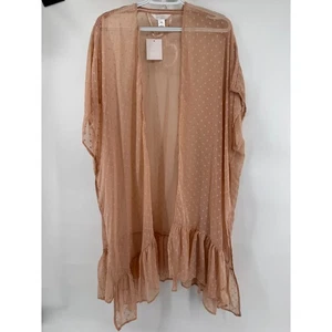 Kimono Lauren Conrad punteado frente abierto con volantes talla única cubierta - Imagen 1 de 5