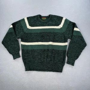Vintage Oakton Limited Sweater Herren Large Green Stripe Crewneck Pullover 90s - Bild 1 von 9