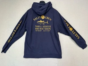 SALTY CREW Men's Size Large Navy Blue Hoodie Thrill Seekers - Picture 1 of 6