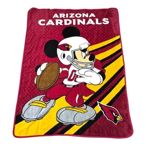 Disney NFL Arizona Cardinals Mickey Mouse Throw Blanket 58"x44" Red Soft Fleece - Picture 1 of 4