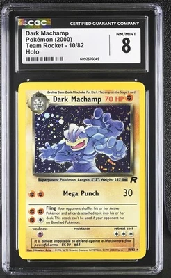 CGC 8 Dark Machamp 2000 Team Rocket 10/82 Holo Pokemon Card - Image 1 of 2