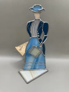 Vintage New England Rustics Suncatcher Victorian Woman 8” Figurine Stained Glass - Picture 1 of 8