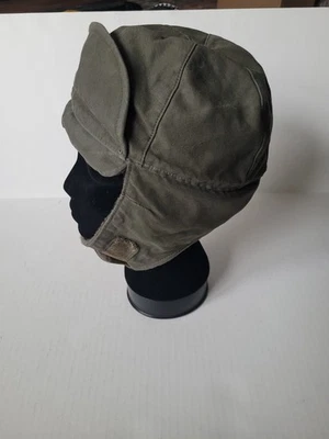 De colección Ejército Alemán Post Segunda Guerra Mundial Era Piloto Oreja Solapa Polar Ushanka Trampero Sombrero Invierno Foto 1 de 4