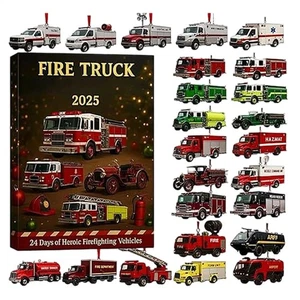 Feuerwehrauto-Adventskalender 2025, 24-tägiger Weihnachts-Countdown, cooles Kal - Bild 1 von 11