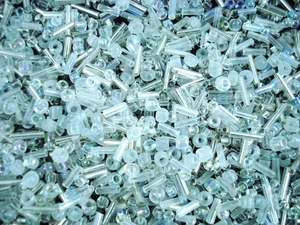Seed/Bugle Bead Mix 1kg Clear Tones DIY Jewellery Bracelets Necklaces Earrings - Picture 1 of 2