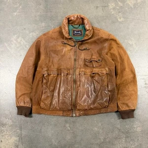Vintage Faconnable Leather Multi Pocket Calf Skin Leather Jacket Size XL - Picture 1 of 8