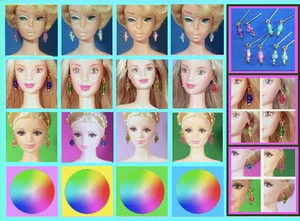 Dreamz EARRINGS Triple Dangle Beads Jewelry 11.5" doll Choice of many COLORS! - Picture 1 of 16