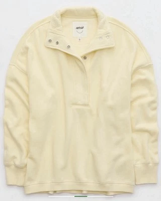 Aerie Oversized Getaway Quarter Snap Sweatshirt S - Image 1 of 3