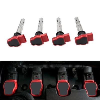 4Pcs Ignition Coil UF529 For Audi A3 A4 A5 Q5  For VW Beetle Golf Jetta Passat - Image 1 of 4