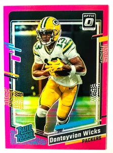2023 Donruss Optic Dontayvion Wicks PINK Prizm RC #249 Packers Rookie! - Picture 1 of 3