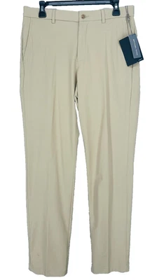 Pantalones de vestir Michael Kors para hombre 32x32 beige calce clásico Bedford Performance Foto 1 de 4
