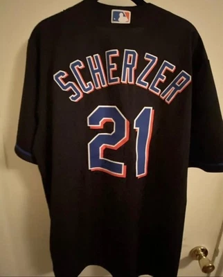 Camiseta deportiva Max Scherzer New York Mets Nike para hombre negra alternativa talla MEDIANA NUEVA CON ETIQUETAS NUEVA Foto 1 de 2