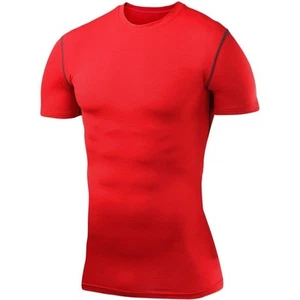 TCA PowerLayer Compression Junior Running Top Red Short Sleeve Kids Run T-Shirt - Picture 1 of 2