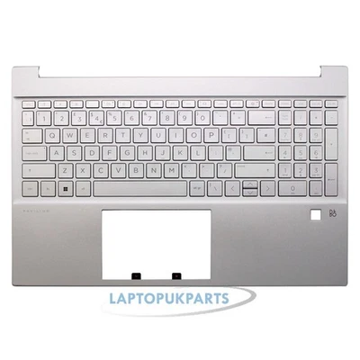 Fits For HP Pavilion 15-EH0000NL Palmrest Housing Cover UK Keyboard Silver - Image 1 of 4