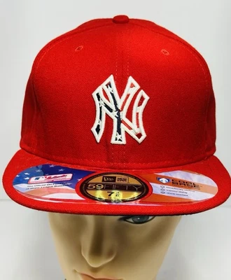 New Era 59FIFTY New York Yankees Red/White Colorpack Fitted Hat Size 7 3/8 - Image 1 of 4