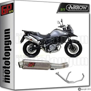 FULL SYSTEM EXHAUST GP GUN by ARROW STEEL SUZUKI V-STROM 650 2008 08 2009 09 - Picture 1 of 3