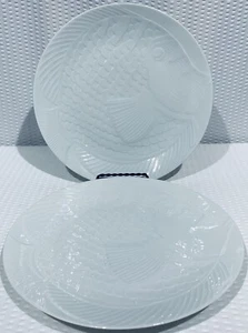 Lotto di 2 ~ Piatti Pesce Bianco Ocean CND France - Foto 1 di 11