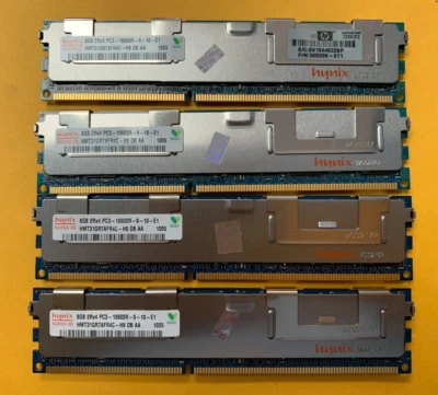🔥Hynix 32GB (4X8GB) 2Rx4 PC3-10600R Server RAM MEMORY HMT31GR7AFR4C-H9 - Image 1 of 2