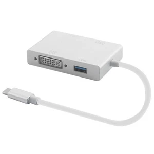 4-In-1 USB-C Type-C to HDMI+VGA+DVI+USB 3.0 Adapter Plug&Play 4K Converter - Picture 1 of 7