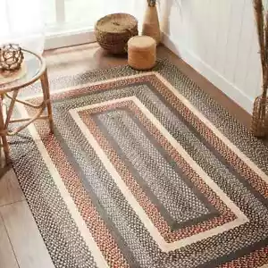 Loft geflochtener Vorleger von IHF Rugs. 6 Fuß x 9 Fuß rechteckiger Teppich. Schwarz Blau Rost - Bild 1 von 4