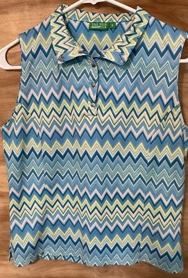 Tail Tech 高尔夫女式小号无袖衬衫网球泡克球弹力 Polo 衫 — 第 1/4 张图片