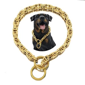 12MM Dog Collar Byzantine Chain Metal Stainless Steel Heavy Duty Slip Dog Col... - Picture 1 of 8
