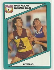 AFL SCANLENS STIMOROL 1988 BRISBANE BEARS MARK MICKAN #126 CARD