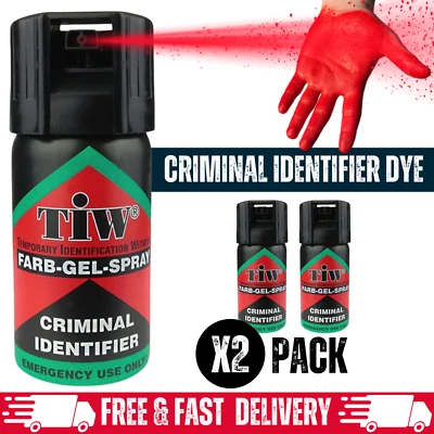 2 x Farb-Gel 40mL Personal Protection Spray Criminal ID Dye Marker UK Legal - Image 1 of 4