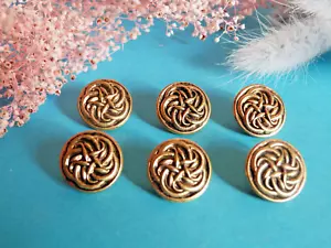 330B Splendid Buttons "Passementerie" Gold Set of 6 Buttons Vintage - Picture 1 of 5