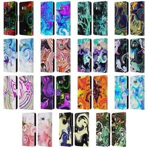 OFFICIAL HAROULITA LIQUID MARBLE LEATHER BOOK WALLET CASE FOR HTC PHONES 1 - Picture 1 of 7