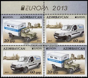Aserbaidschan Azerbaijan Europa CEPT 2013, Postfahrzeuge, teilgezähnt ** - Picture 1 of 1