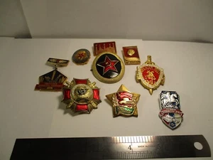 lot of 9 Vintage USSR Collection of Russian Soviet Pin Medals pins - Picture 1 of 13