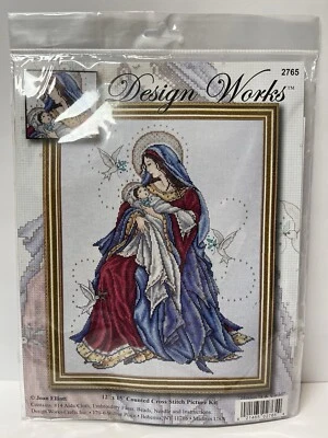 NIP  Design Works MADONNA & CHILD  Counted cross stitch Kit with BEADS  #2765 - Image 1 of 4