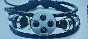Old Video Game Controller Men Leather Bracelet Novelty Handmade Gem Art - Picture 1 of 4