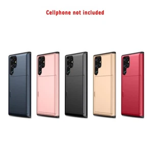 Secure Snap - On Slide Card Holder Hard Back Wallet Case for S25 Ultra Phone - Picture 1 of 11