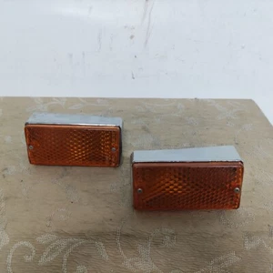 NOS PAIR FRONT SIGNAL LIGHT INDICATOR PLASTIC LAMPS Classic FIAT 128 124 850 - Picture 1 of 9