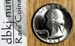 1968 D Washington Quarter 25¢ - BU - Brilliant Uncirculated - Picture 1 of 3