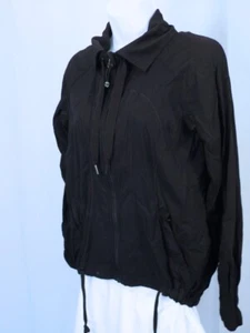 Chaqueta para mujer LULULEMON negra sombra a rayas con cremallera completa talla 6 - Imagen 1 de 9