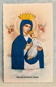 Unsere Liebe Frau, Maria der ewigen Hilfe Jesus - Nadelspitze religiöse Postkarte - Bild 1 von 2