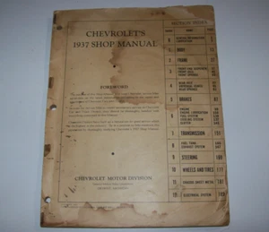 Old 1937 CHEVROLET SHOP MANUAL OEM GENERAL MOTORS ORIGINAL, (x) - Picture 1 of 10