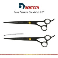 PRO PET DOG & CAT PET GROOMING HAIR FUR CUTTING SCISSORS 8.5” STRAIGHT & CURVED