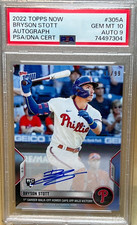 BRYSON STOTT * PSA 10 * w/ ON-CARD AUTO 2022 TOPPS NOW ROOKIE CARD /99 #305A RC