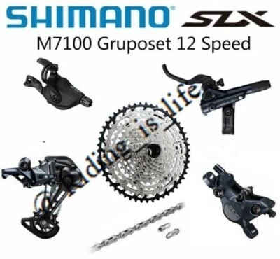 New SHIMANO SLX M7100 1x12 12 Speed MTB Groupset 10-51T W/M7100 Brake Set 5Pcs - Image 1 of 4