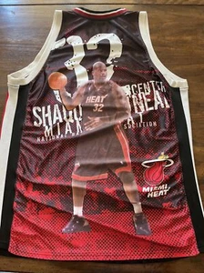 Miami Heat Shaquille O’Neal Shaq Photo Back Throwback Jersey Size XL SEWN - Picture 1 of 7