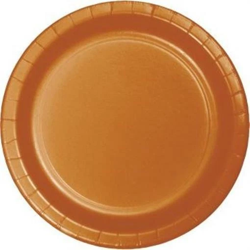 Pumpkin Spice 10" Paper Plates 24 Per Pack Tableware Party Decorations Supplies - Image 1 of 1