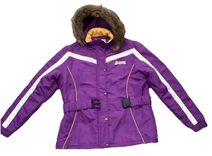 nba4her GIII Los Angeles Lakers Winter Coat With Faux Fur Hood - Women’s XL - Picture 1 of 15